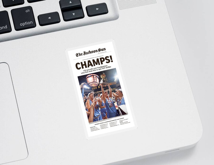 Tennessee Sticker featuring the digital art 2024 Tennessee Division II Class A Girls Basketball State Championship Cover #1 by Gannett