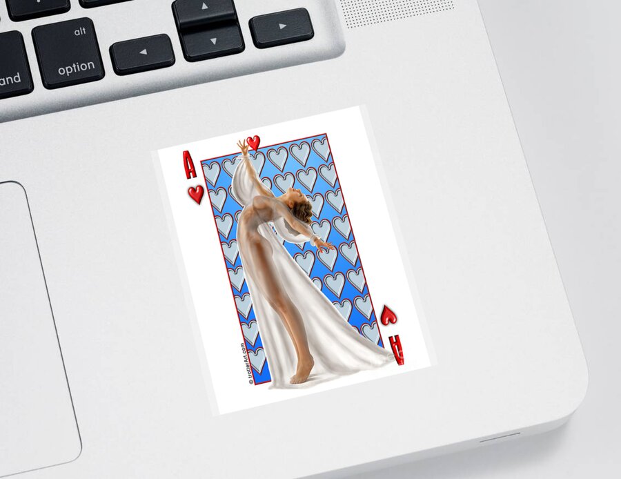 Cards Sticker featuring the photograph Ace of Hearts #1 by Jim Trotter