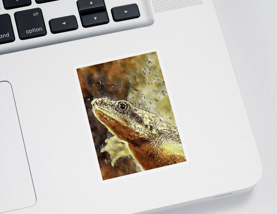 African Dwarf Frog Sticker featuring the photograph African Dwarf Frog #1 by Ally White