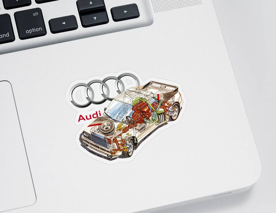 Audi Sport Quattro RS 001. Cutaway automotive art #1 Sticker by Vladyslav  Shapovalenko - Pixels