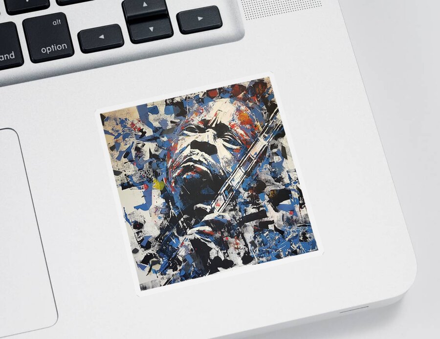 B B King Art Sticker featuring the painting B B King #1 by Paul Lovering