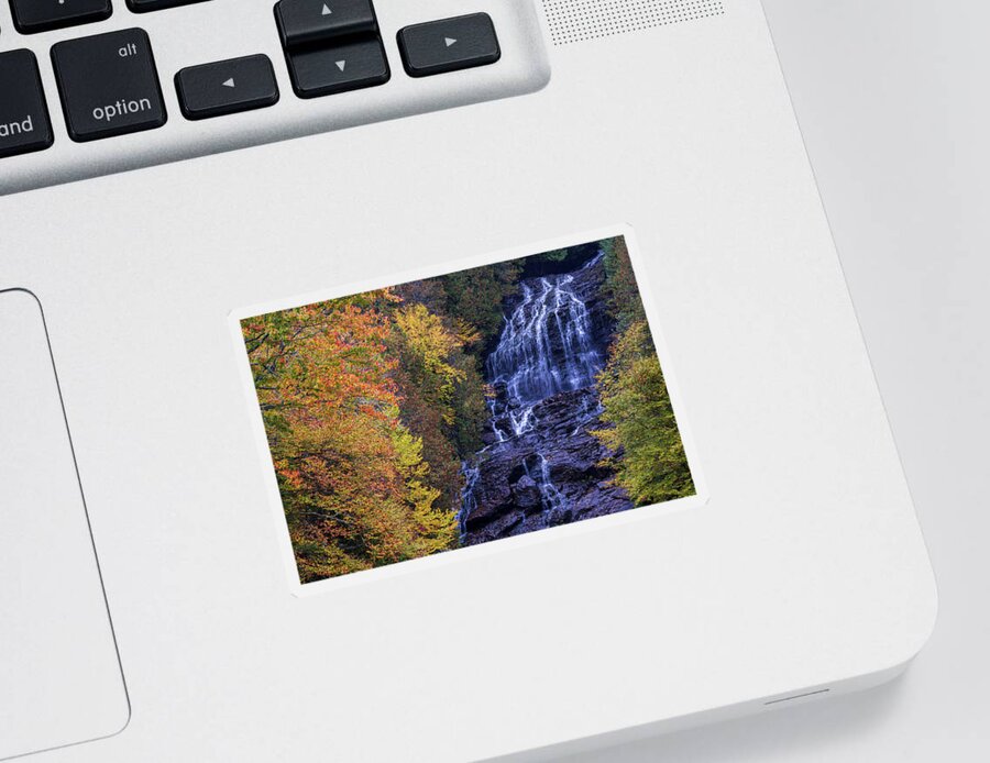  Sticker featuring the photograph Beaver Brook Falls - Colebrook, NH #2 by John Rowe
