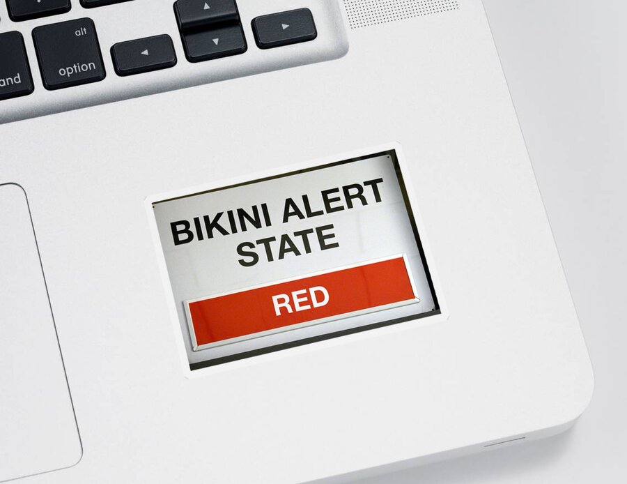 Nuclear Sticker featuring the photograph Bikini Alert State Red #1 by Ian Hutson