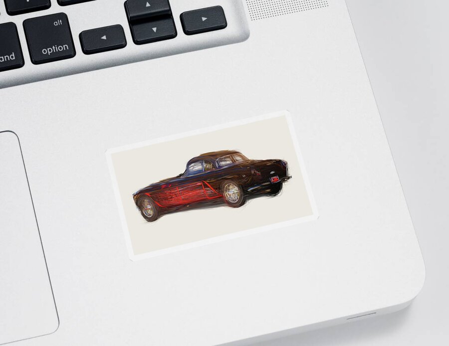 Bugatti Sticker featuring the digital art Bugatti Type 101 Coupe Drawing #1 by CarsToon Concept