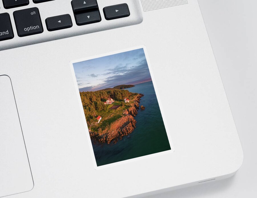 Lighthouse Sticker featuring the photograph Burrows Island Sunset 2 by Michael Rauwolf