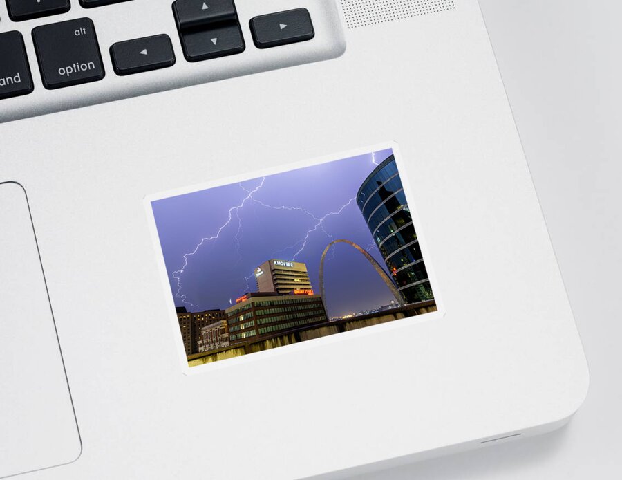 Lighting Sticker featuring the photograph Electric Gateway #1 by Marcus Hustedde