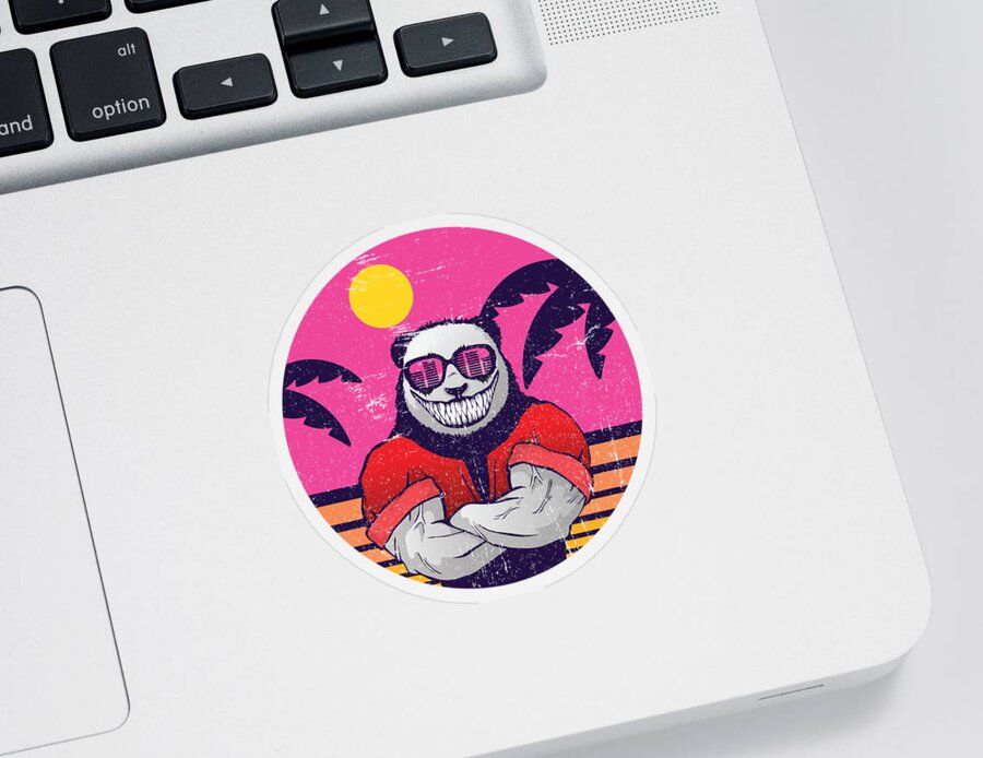 Animal Sticker featuring the digital art Funky Panda #1 by Mister Tee