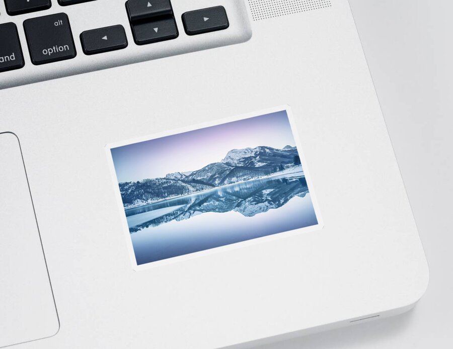 Lake Sticker featuring the photograph Reflections in the Lake of Gramolazzo by Stefano Orazzini