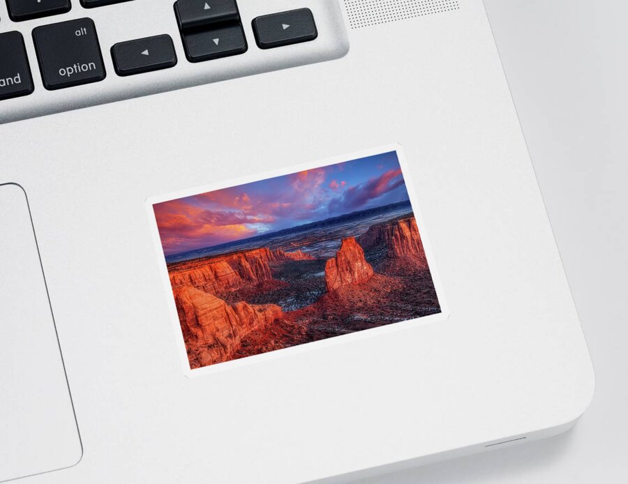 Colorado National Monument Sticker featuring the photograph Grand View Sunrise by Darren White