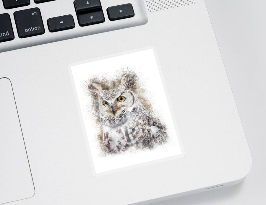 Owl Sticker featuring the photograph Great Horned Owl Portrait #1 by Patti Deters