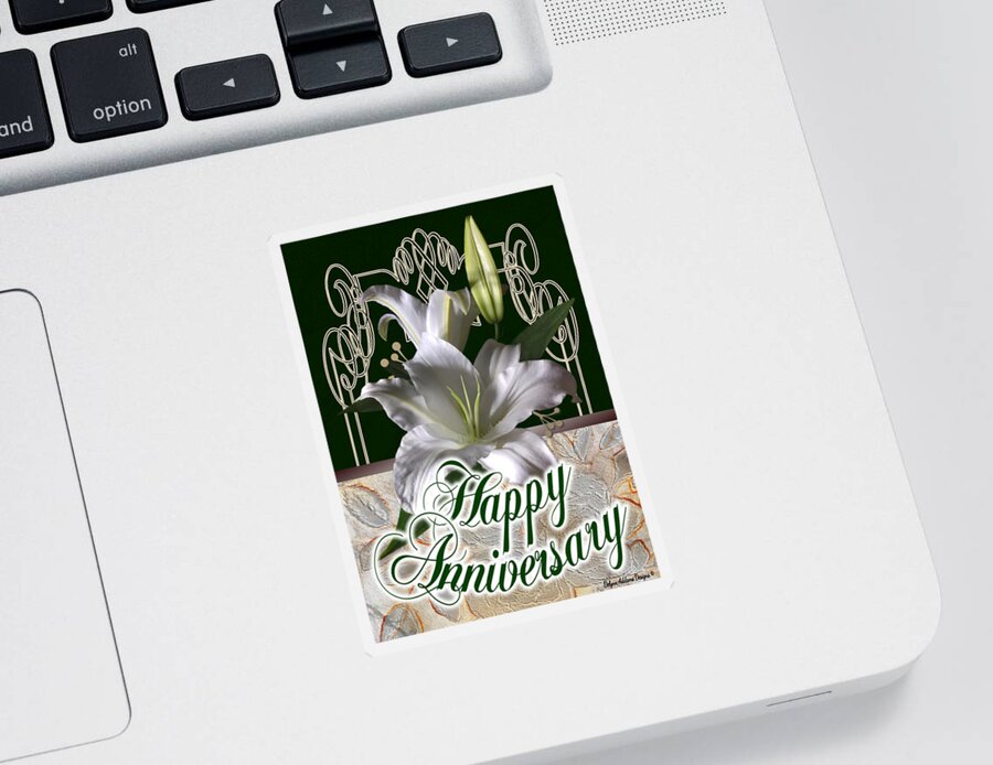Happy Anniversary Sticker featuring the digital art Happy Anniversary Card by Delynn Addams