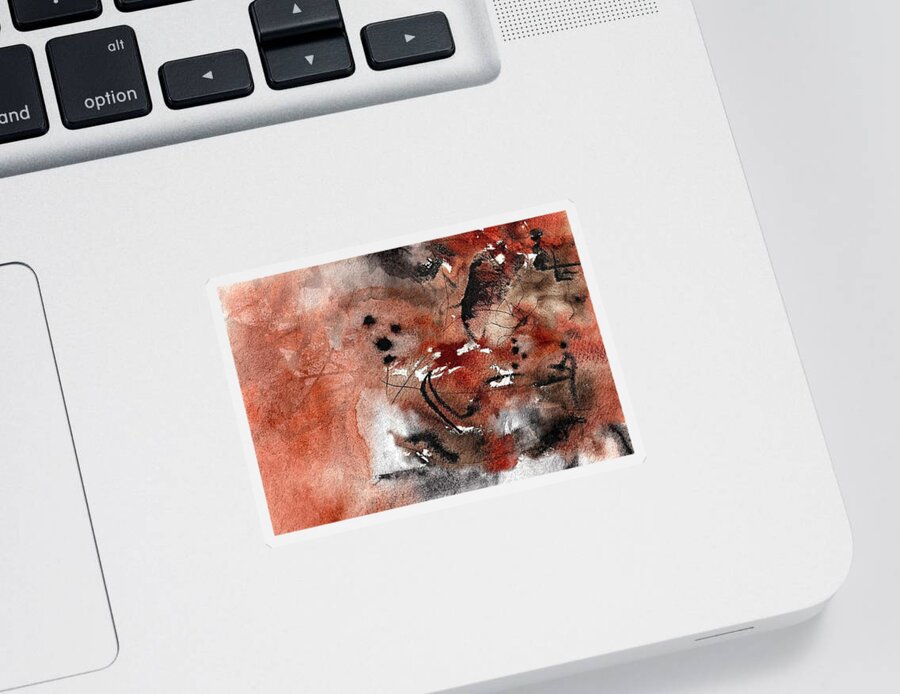 Abstractart Sticker featuring the painting Hematite painting #1 by Wolfgang Schweizer