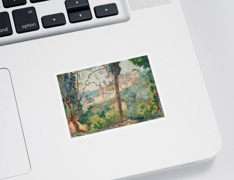 Background Sticker featuring the painting Henri Lebasque by MotionAge Designs