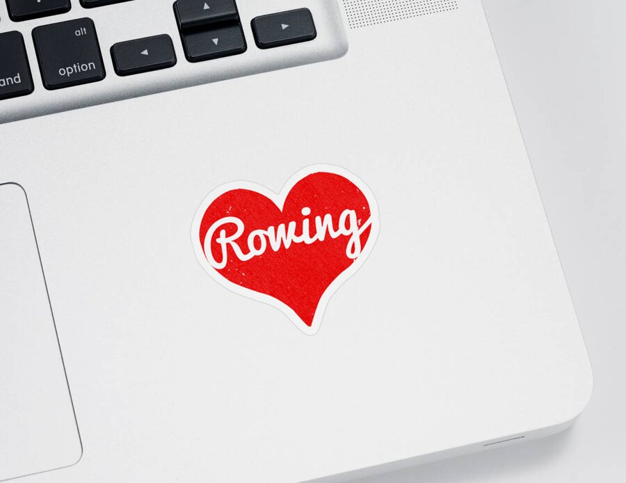 Funny Sticker featuring the digital art I Love Rowing #1 by Flippin Sweet Gear