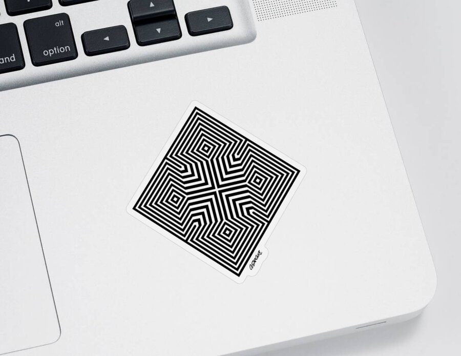 Op Art Sticker featuring the mixed media Infinity #1 by Gianni Sarcone