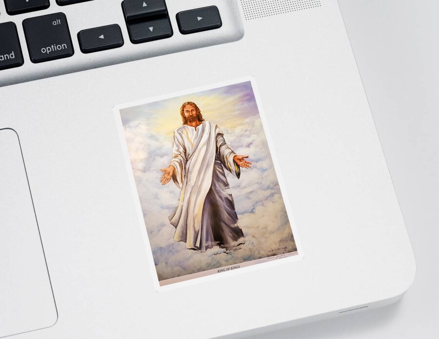 Christ Sticker featuring the painting King of Kings #1 by Carole Powell