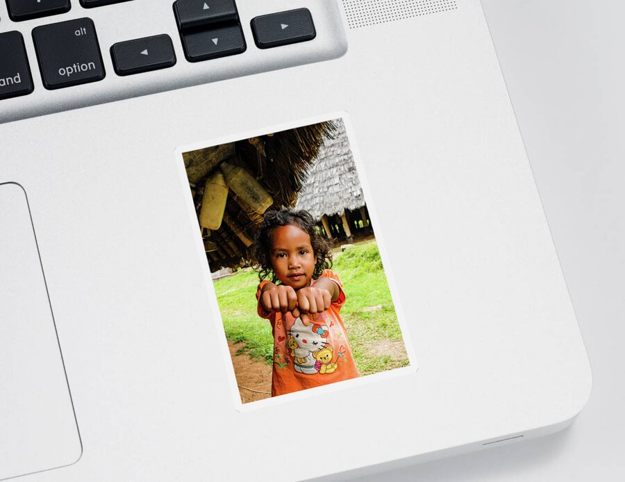 Wae Rebo Sticker featuring the photograph Child's Play - Wae Rebo Village. Flores, Indonesia by Earth And Spirit