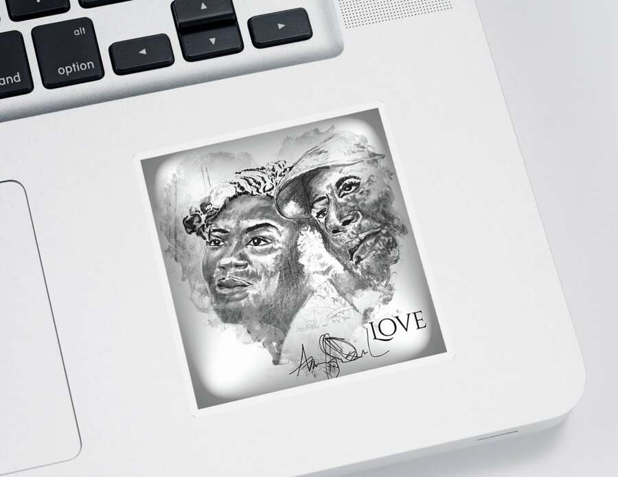  Sticker featuring the drawing Love #1 by Angie ONeal