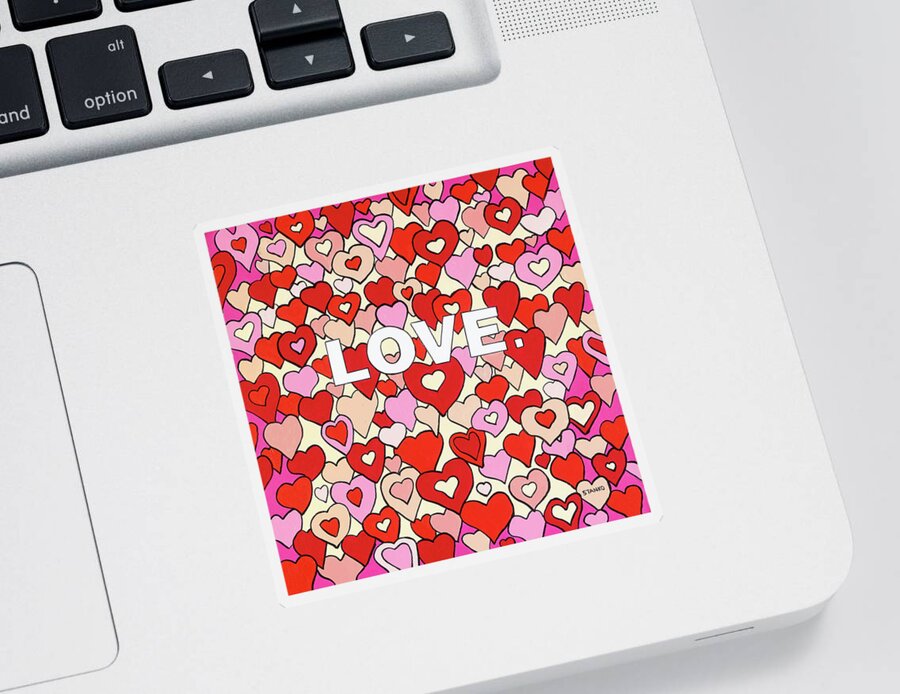 Love Valentine's Day Sticker featuring the painting Love #1 by Mike Stanko