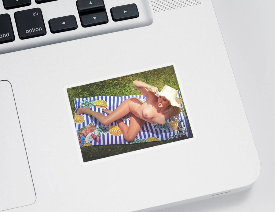 Art Sticker featuring the photograph Nude Sunbathing #1 by Jt PhotoDesign