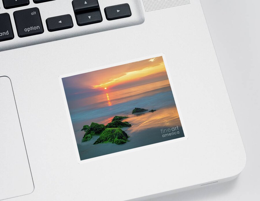 Ocean City Sticker featuring the photograph Ocean sunrise #1 by Izet Kapetanovic