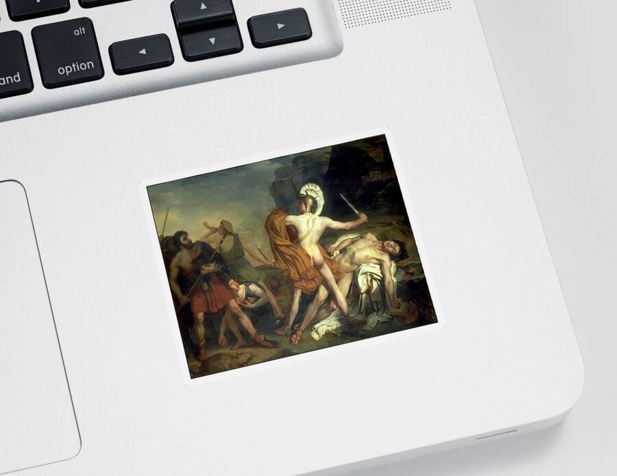 Greek Sticker featuring the painting Orestes Defended by Pylades #1 by Antoine Julien Potier