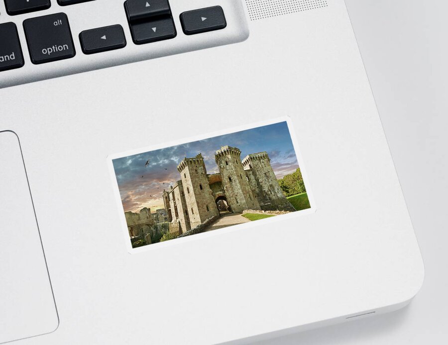 Raglan Castle Sticker featuring the photograph Photo of the picturesque Raglan Castle Wales #2 by Paul E Williams