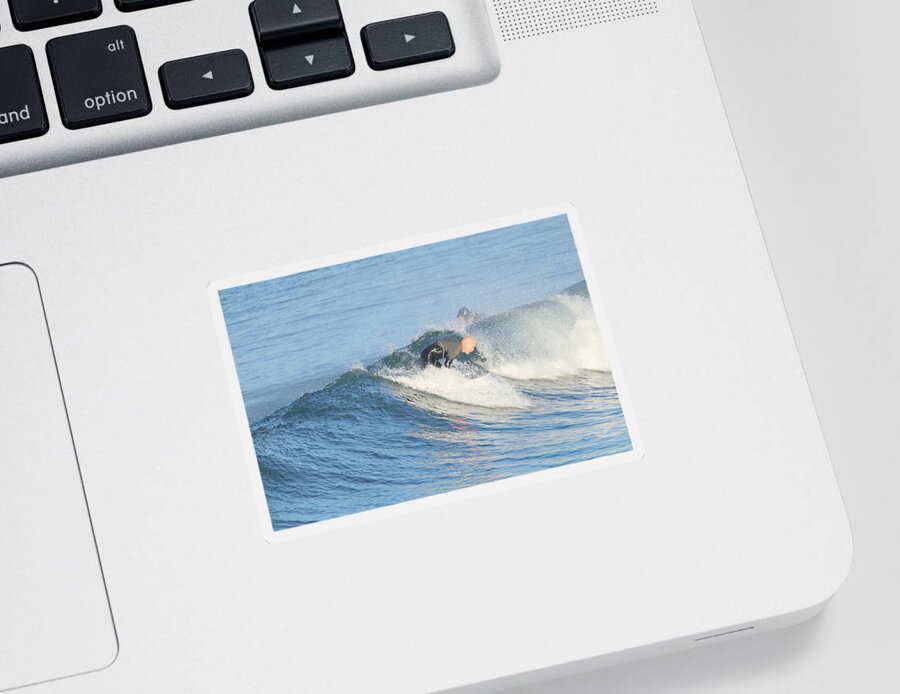  Sticker featuring the photograph Pismo Surfer #1 by Dr Janine Williams