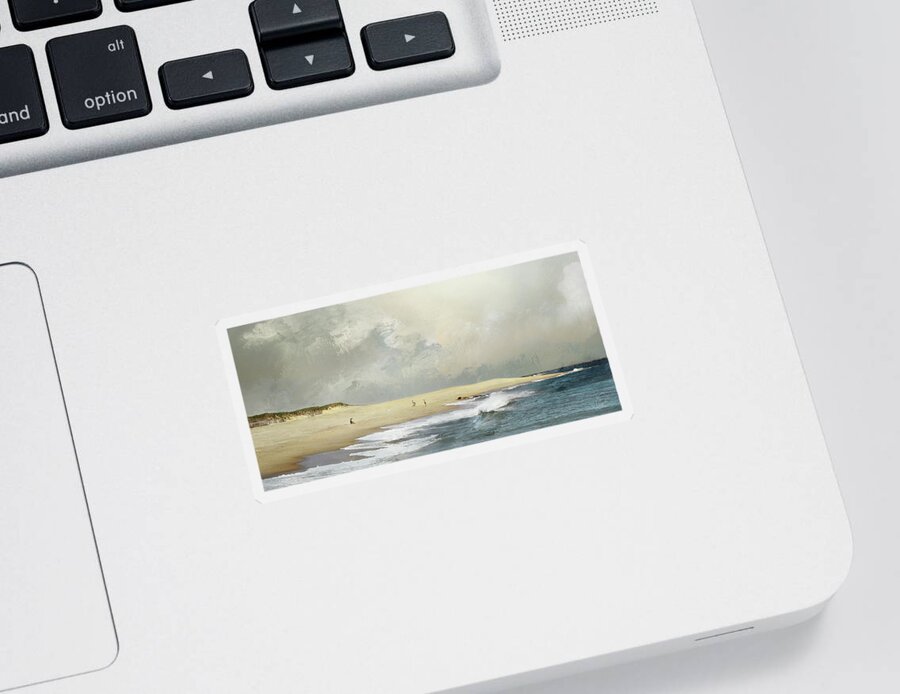 Ocean Sticker featuring the photograph Plum Island Sky by Karen Lynch