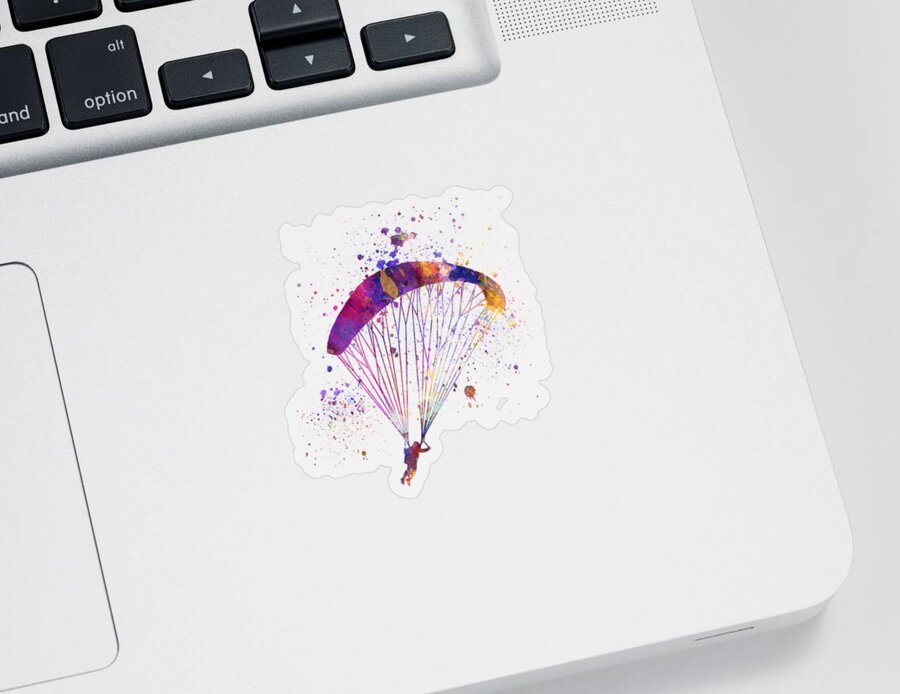 Parachuting Sticker featuring the digital art Skydiving In Watercolor by Pablo Romero