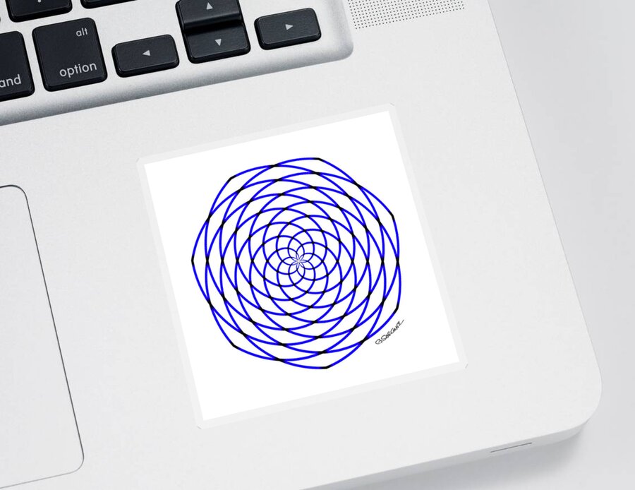 Op Art Sticker featuring the mixed media Starburst 2 by Gianni Sarcone