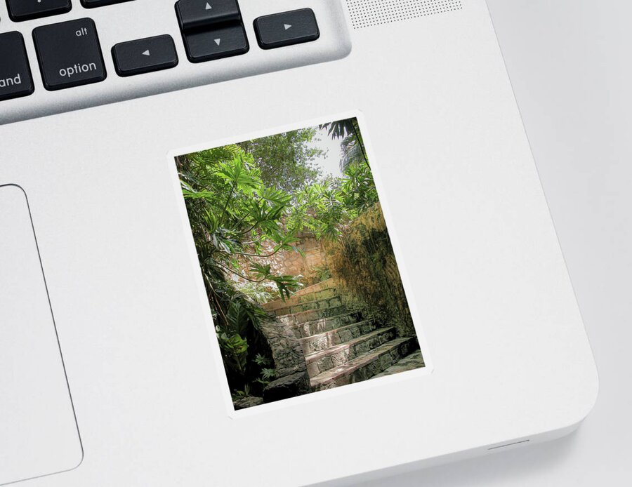 Chichen Itza Sticker featuring the photograph Steps near cenote - Chichen Itza by Frank Mari