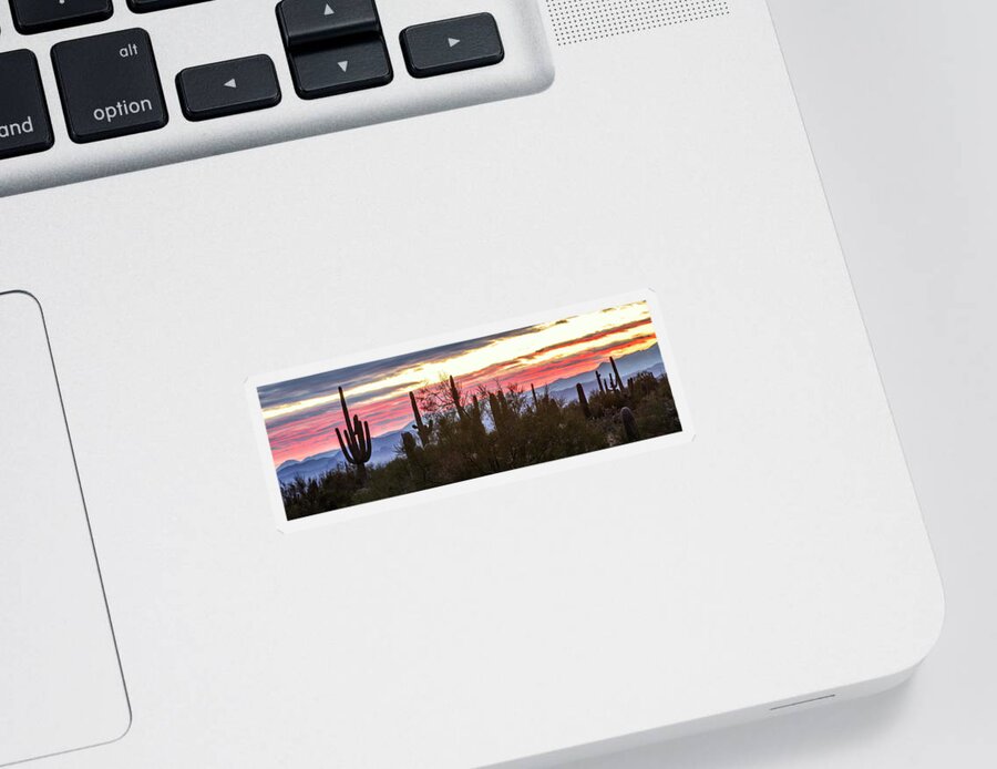  Landscape Sticker featuring the photograph Sunrise - Saguaro National Park #1 by William Rainey