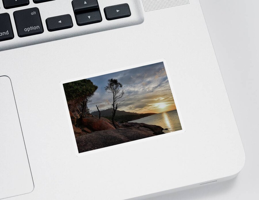 Honeymoon Bay Sticker featuring the photograph Sunset at Honeymoon Bay #1 by Andrei SKY