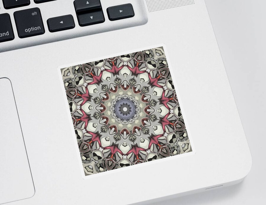 Digital Art Sticker featuring the digital art Textured Mandala #1 by Phil Perkins