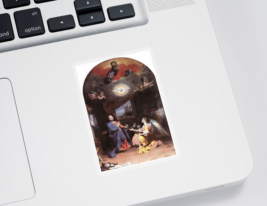 Federico Barocci Sticker featuring the drawing The Annunciation by Federico Barocci