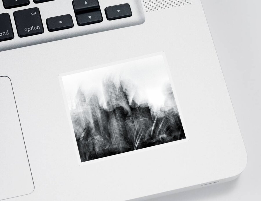 Monochrome Sticker featuring the photograph The Arrival by Grant Galbraith