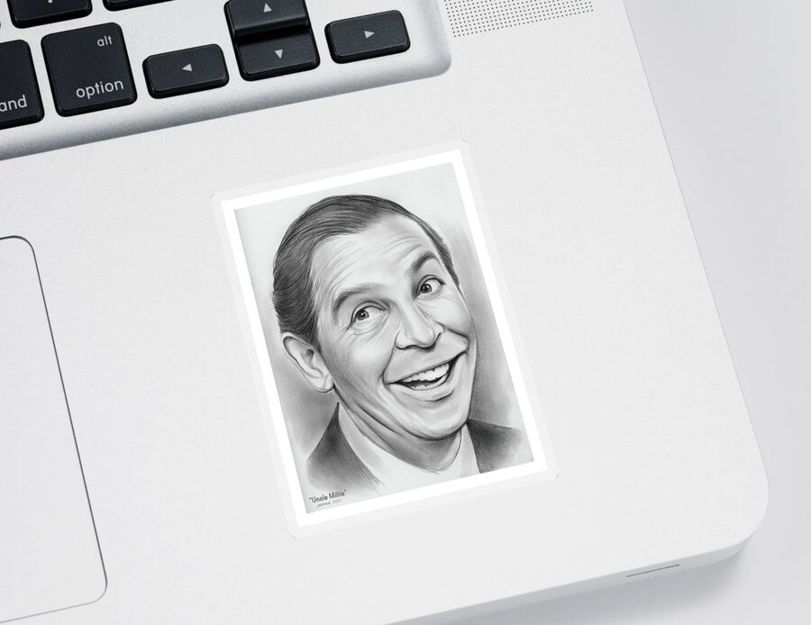 Milton Berle Sticker featuring the drawing Uncle Miltie #1 by Greg Joens
