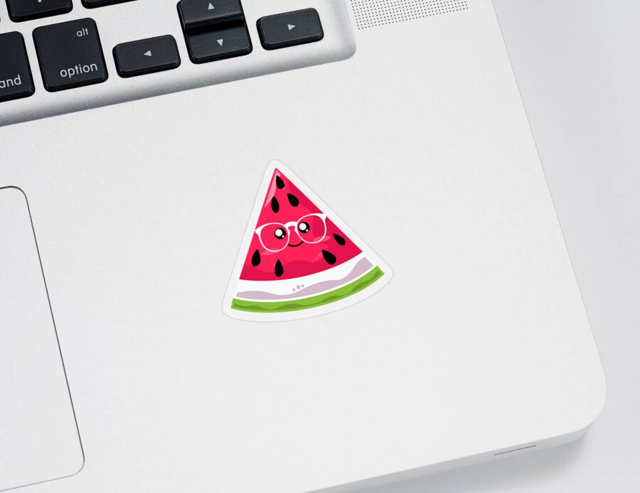 Watermelon Sticker featuring the digital art Watermelon #1 by Mercoat UG Haftungsbeschraenkt
