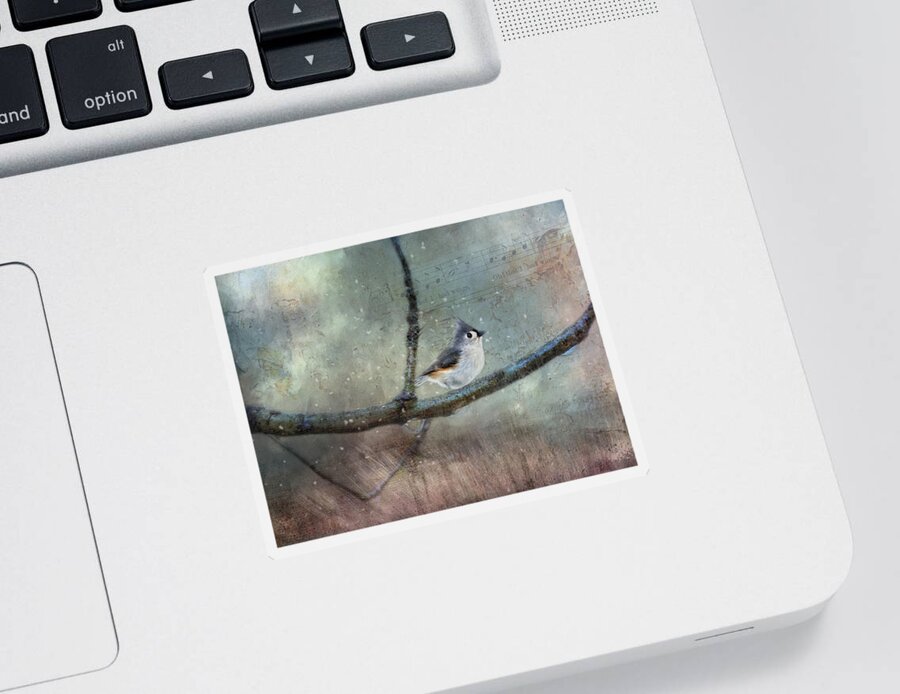 Photography Sticker featuring the digital art Winter Bird Song by Terry Davis