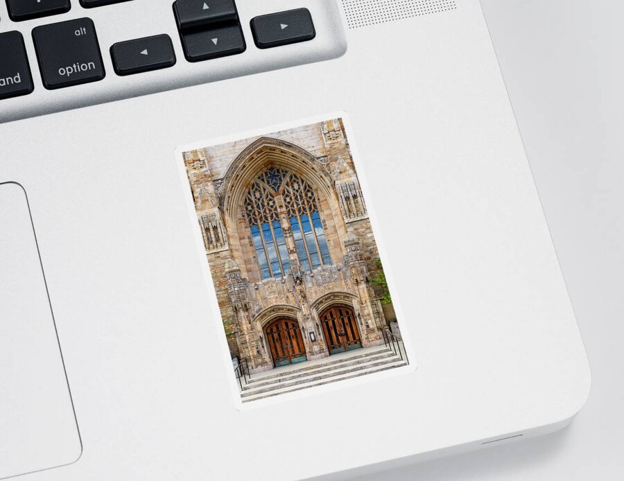Yale Sticker featuring the photograph Yale University Sterling Library II by Susan Candelario