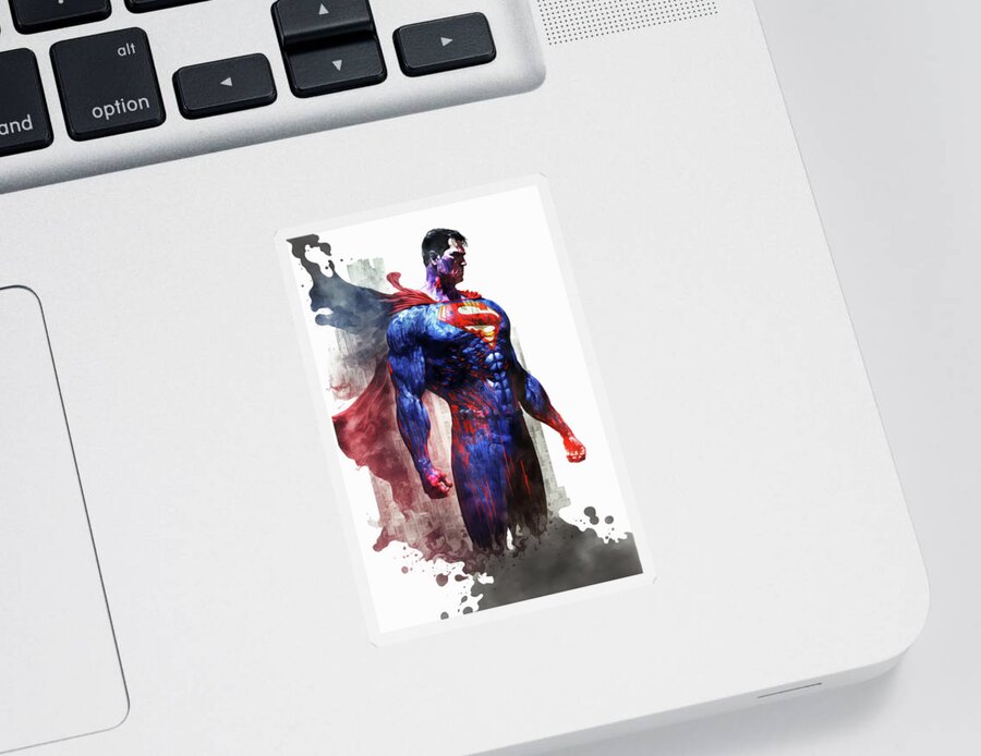 Batman Sticker featuring the photograph Superman concept art image #10 by Matthew Gibson
