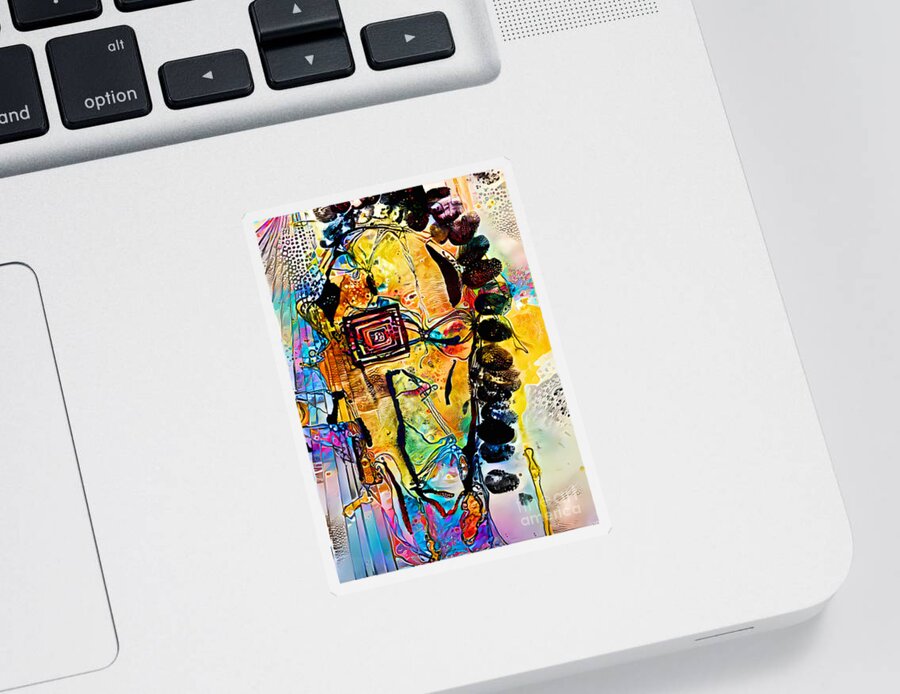 Contemporary Art Sticker featuring the digital art 107 by Jeremiah Ray