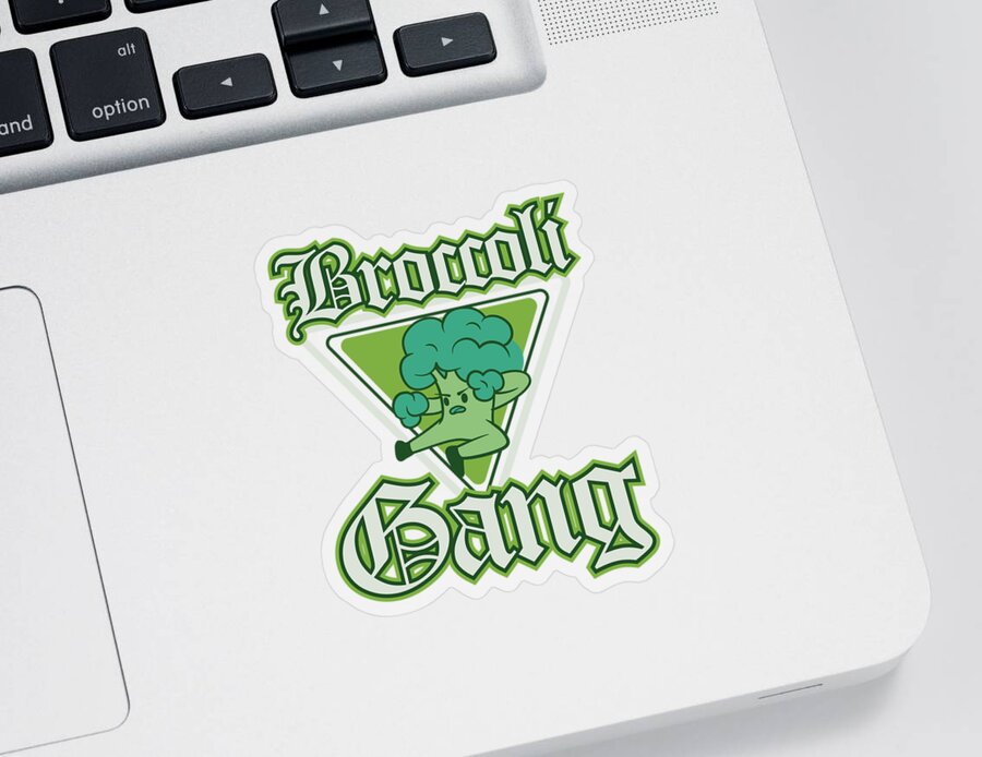 Broccoli Sticker featuring the digital art Broccoli by Mercoat UG Haftungsbeschraenkt