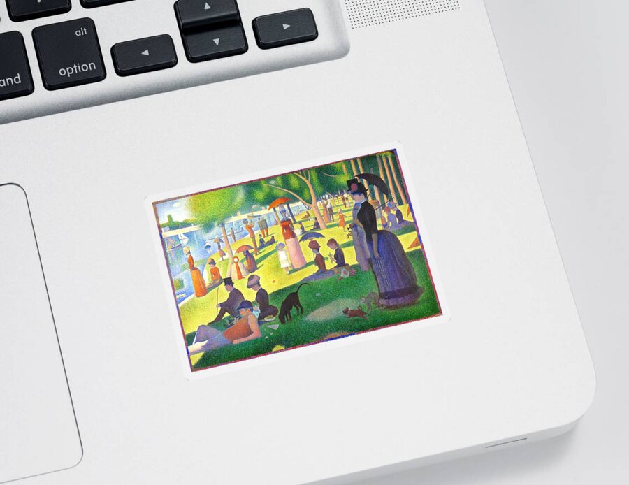 Georges Seurat Sticker featuring the painting A Sunday On La Grande Jatte #4 by Georges Seurat