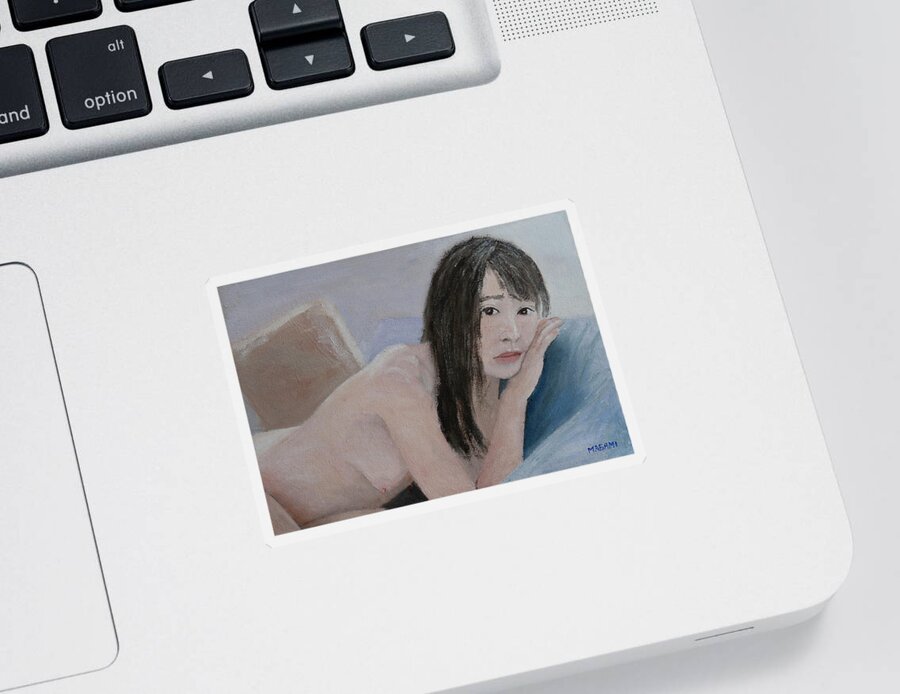 Nude Sticker featuring the painting Afternoon Light #16 by Masami IIDA