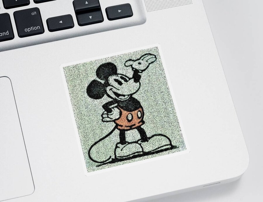 1971 Sticker featuring the photograph 1923 Mickey Mouse Static by Rob Hans