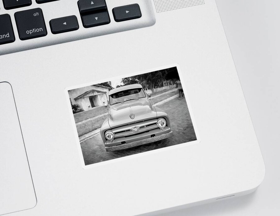 1954 Red Ford Pick Up Truck F100 Sticker featuring the photograph 1954 Ford Pick Up Truck F100 X107 by Rich Franco