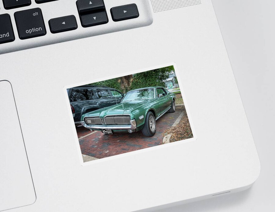 1968 Green Mercury Cougar Sticker featuring the photograph 1968 Mercury Cougar X107 by Rich Franco