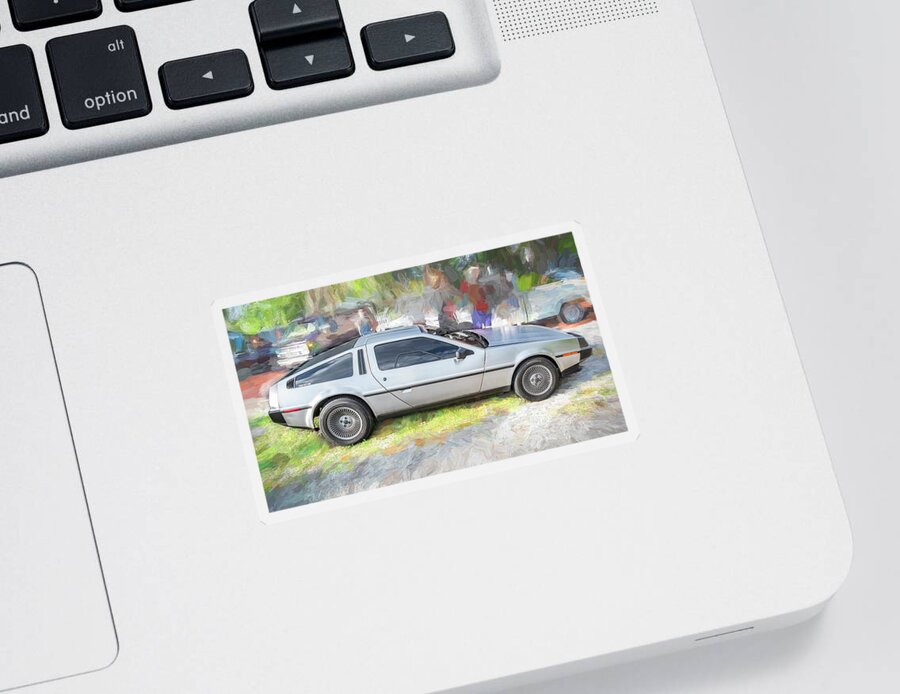 1982 Delorean Dmc Sticker featuring the photograph 1982 Delorean DMC X101 by Rich Franco